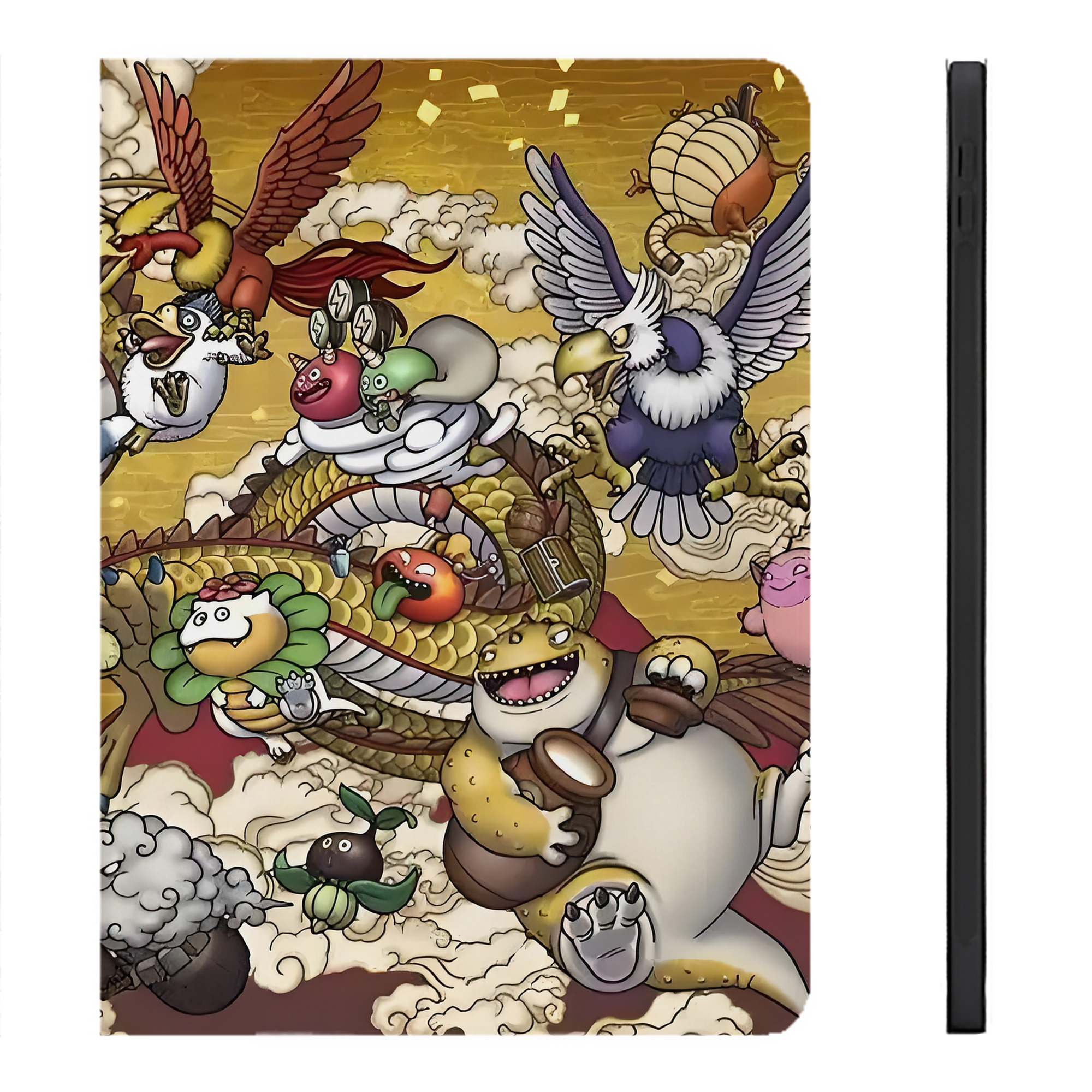 （画像用） ドラゴンクエスト Doragon Kuesuto Dragon Quest IPadケース ペンホルダー付き ブックスタイルデザイン